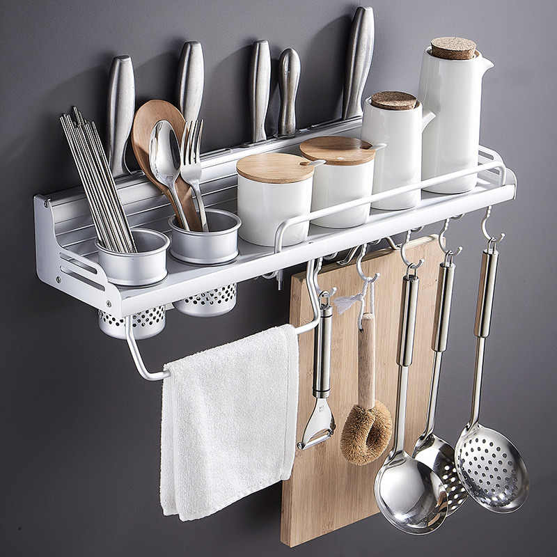 Aluminum Kitchen Storage Rack Pantry Pan Pot Organizer Cookware Holder