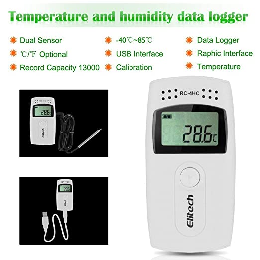 Elitech RC4HC USB Temperature and Humidity Data Logger 16000 Points Record Capacity Cut Price