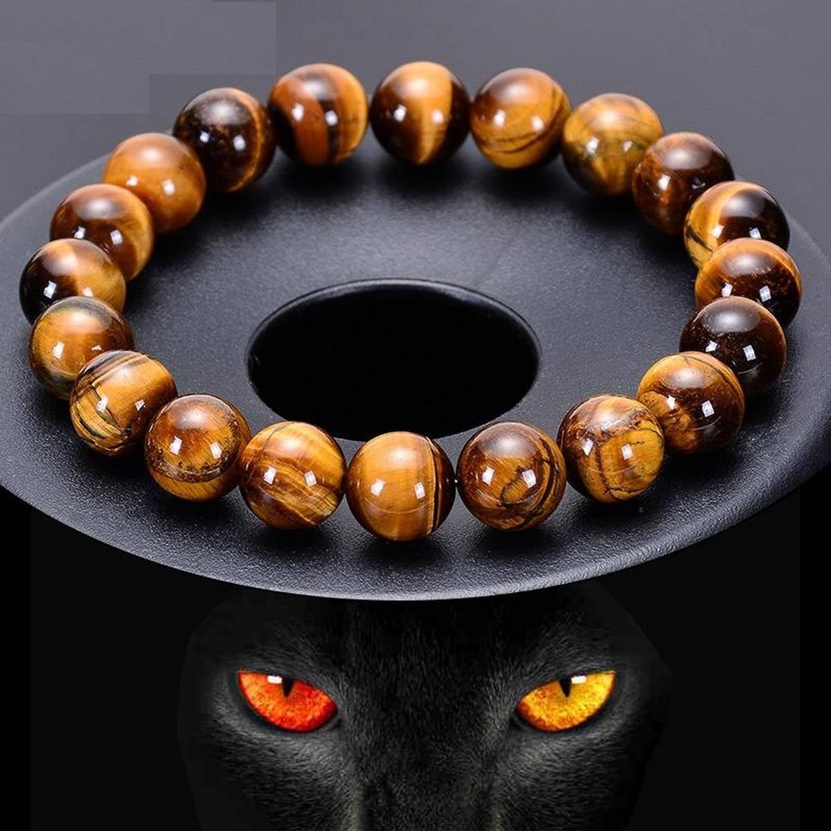 Tiger Eye SemiPrecious Stone Healing Power Crystal Stretch Beaded