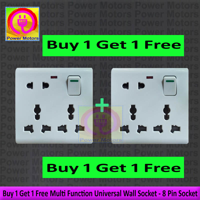 Buy 1 Get 1 Free Multi Function Universal Wall Socket 8 Pin Socket