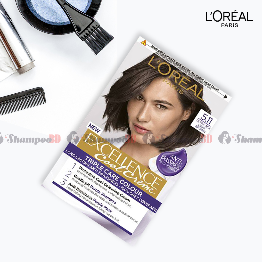 Excellence Crème Cool 5.11 Ultra Ash Light Brown Hair Dye Cut Price BD