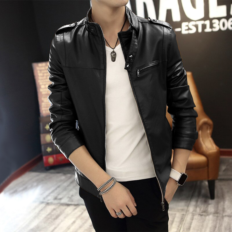 Gents Full Artificial Leather Jacket - Vip10 Black for bikers