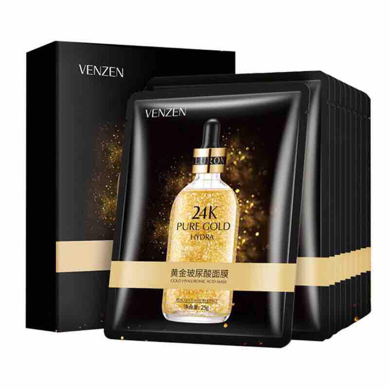 VENZEN 24K Gold Hyaluronic Acid facial masks Anti-Aging Moisturizing ...