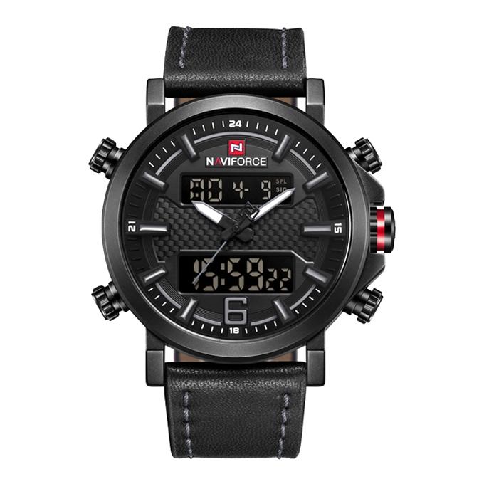 NF9135 - Black PU Leather Wrist Watch for Men