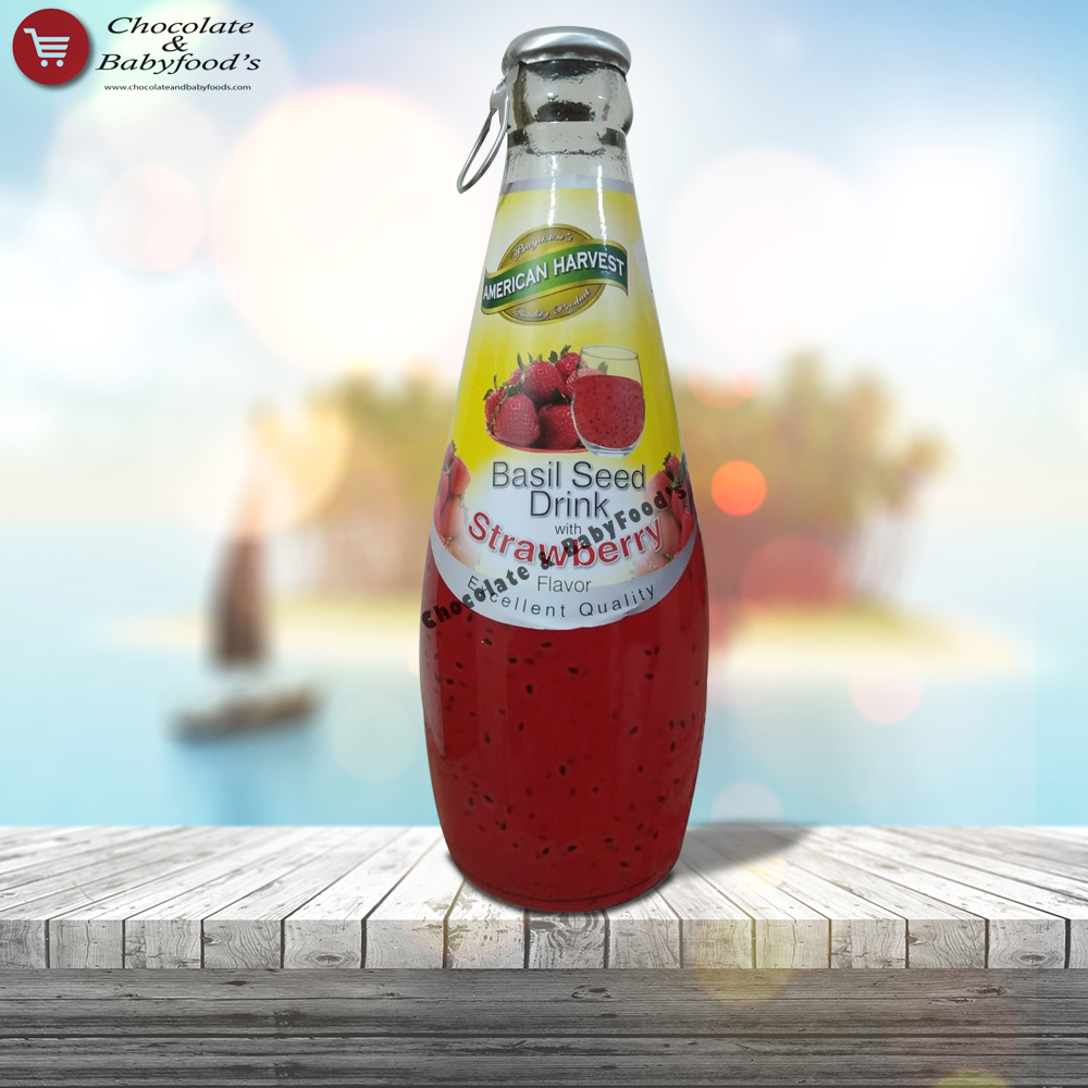 American Harvest Basil Seed Drink with Strawberry
