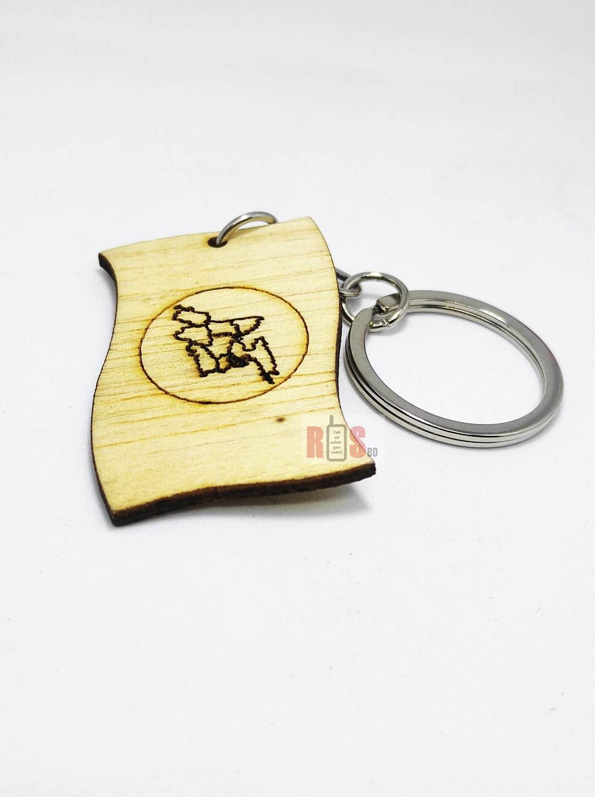 Bangladesh Map Wooden Key Ring Cut Price online shopping