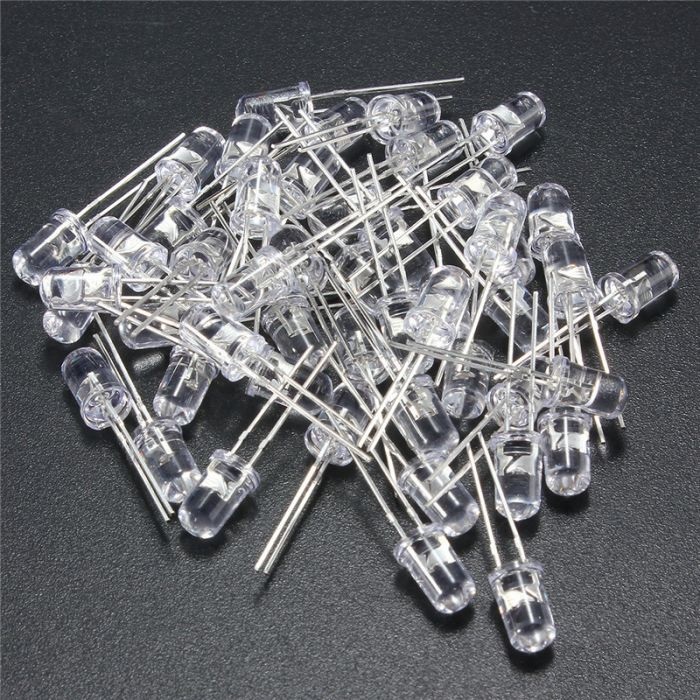 5mm White LED Diode Lights [Ultra Bright] Clear Transparent DC 3V