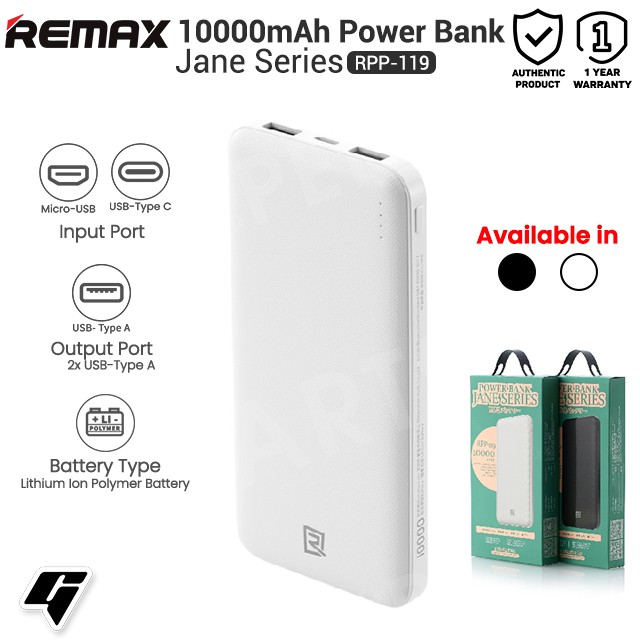পাওয়ার ব্যাংক remax জেন সিরিজ RPP-119 mah পাওয়ারব্যাঙ্ক পোর্টেবল ...