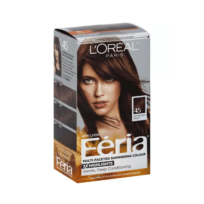 L’Oreal Feria Multi Faceted Shimmering Color Deep Bronzed Brown 45