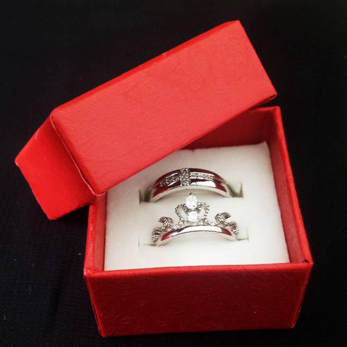 Small Jewelry Boxes For Finger Ring Gift with 2 ring Cut Price BD