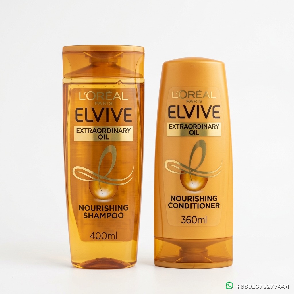 L'Oreal Paris Elvive Extraordinary Oil Nourishing Shampoo and Conditioner Set 400ml+360ml