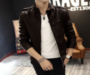 Gents Full Artificial Leather Jacket - Vip10 Red