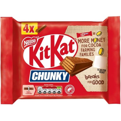 KitKat Chunky Milk Chocolate 4 Bars 160g