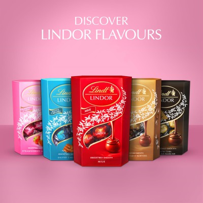 Lindt Lindor Strawberry & Cream Truffles Box 200g