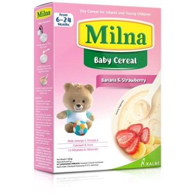Milna Banana & Strawberry Cereal 6 Months Baby 120g