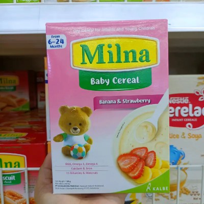 Milna Banana & Strawberry Cereal 6 Months Baby 120g