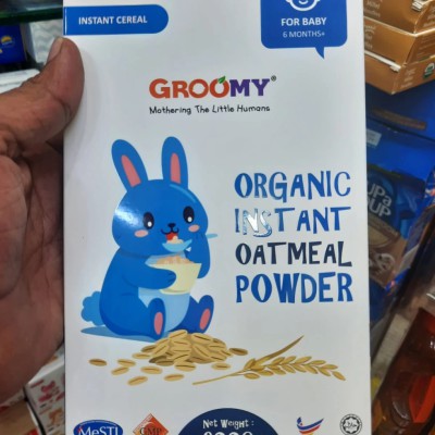 Groomy Organic Instant Oatmeal Powder Cereal 6m+ 200g