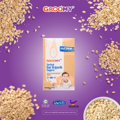 Groomy Organic Instant Oatmeal Powder Cereal 6m+ 200g
