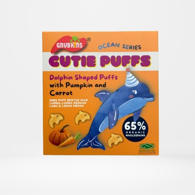 Gnubkins Cutie Puffs Dolphin Shape Pumpkin & Carrot 32g