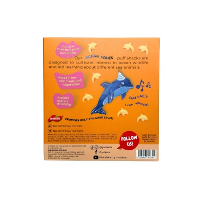 Gnubkins Cutie Puffs Dolphin Shape Pumpkin & Carrot 32g