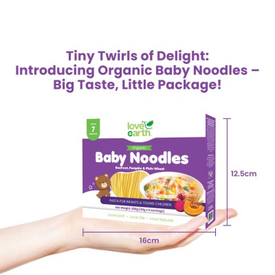 Love Earth Organic Baby Noodles Carrot Sweet Potato Spinach 200g