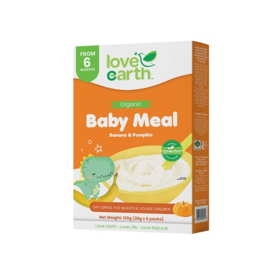 Love Earth Organic Baby Meal Banana & Pumpkin Cereal 6 Months 120g