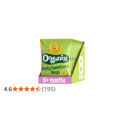 Organix Melty Sweetcorn Rings 6+ Months 25g