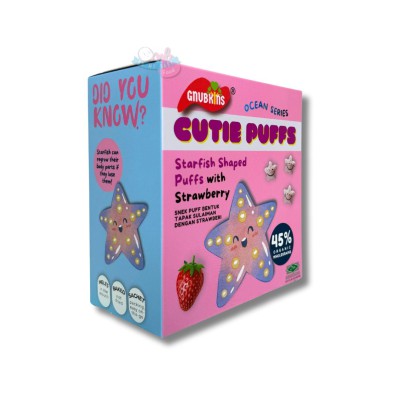 Gnubkins Cutie Puffs Starfish Shape Strawberry 32g