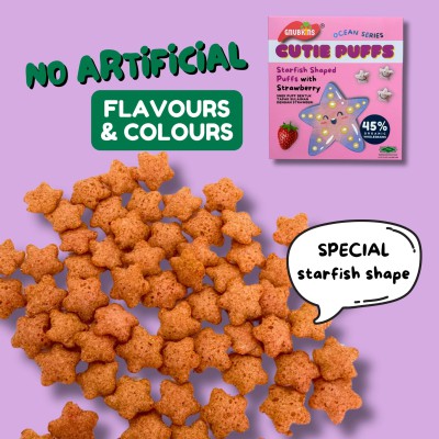Gnubkins Cutie Puffs Starfish Shape Strawberry 32g