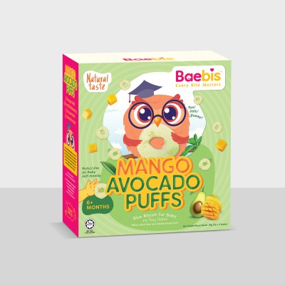 Baebis Apple Banana Puffs Rice Biscuit 6+ Months 35g
