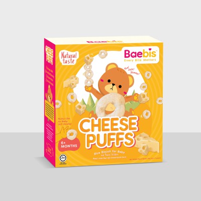 Baebis Apple Banana Puffs Rice Biscuit 6+ Months 35g