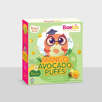 Baebis Mango Avocado Puffs Rice Biscuit 6+ Months 35g