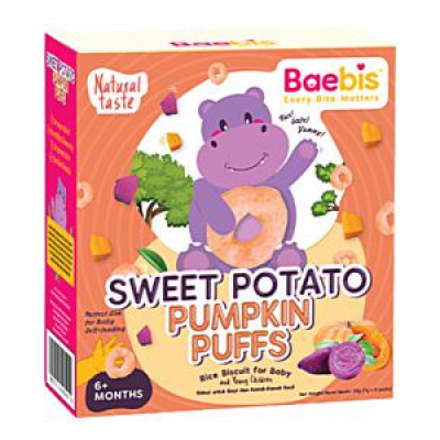 Baebis Sweet Potato Pumpkin Puffs Rice Biscuit 6+ Months 35g