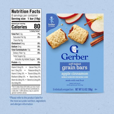 Gerber Soft Baked Grain Bars Apple Cinnamon 156g