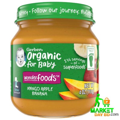 Gerber Organic Mango Apple & Banana Custard 113g
