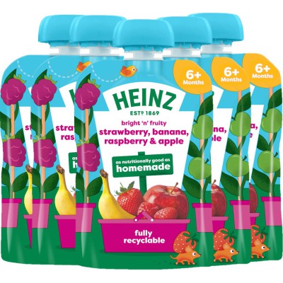 Heinz Strawberry Banana Raspberry & Apple Puree 6+ Months 100g