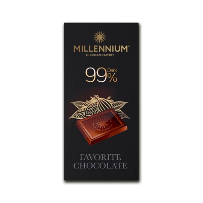 Millennium 99% Dark Chocolate Bar 100g