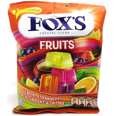 Fox's Fruits Candy Lemon Strawberry Blackcurrant Orange 90g