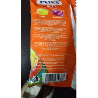 Fox's Fruits Candy Lemon Strawberry Blackcurrant Orange 90g