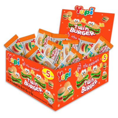 Yupi Twin Burger Gummy Candy 12pcs 168g