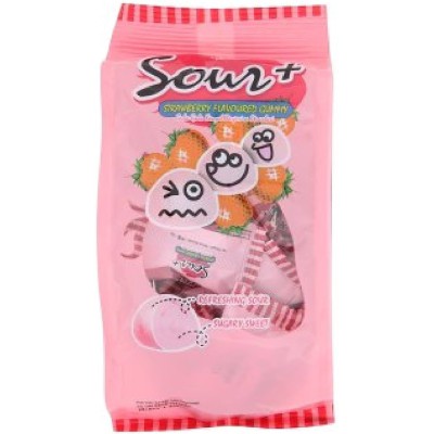 Sour+ Strawberry Gummy Candy 95g