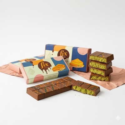 Fix Dessert Chocolatier Kunafa Chocolate Bar 200g
