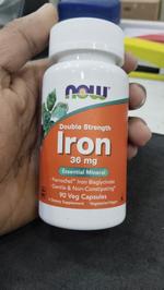 NOW Foods Double Strength Iron 36mg 90 Veg Capsules