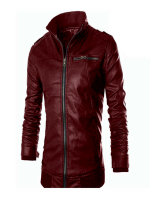 Gents Full Artificial Leather Jacket - Vip1 Red - Best Price in Bangladesh | Shampoobd