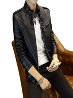 Gents Full Artificial Leather Jacket - Vip10 Black | Black jacket - Best Price in Bangladesh | Shampoobd