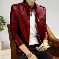 Blue Artificial Leather Jacket For Men