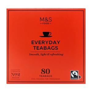 M&S Everyday Tea Bags 250G - Premium Quality Tea with 80 Tea Bags