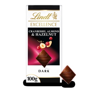 Lindt Excellence Dark Chocolate with Cranberry, Almonds & Hazelnut - 100g