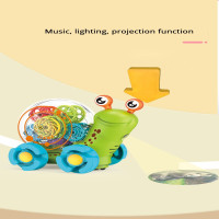 Projection gear snail electric light music funny baby toys