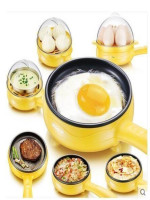 Multi Function 2 in 1 Electric Egg Boiler Steamer Omelette Frying Pan Non-Stick Boiled Eggs Boiler Steamer - Best Price in Bangladesh | Shampoobd